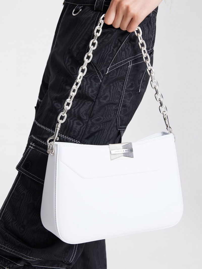 Charles And Keith Kalinda Shoulder Bags White | PHILIPPINES S079