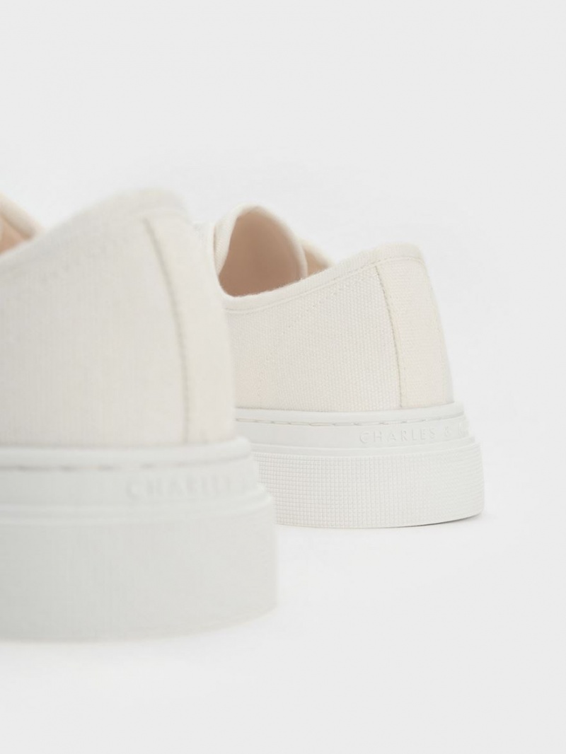 Charles And Keith Kay Canvas Sneakers White | PHILIPPINES B042