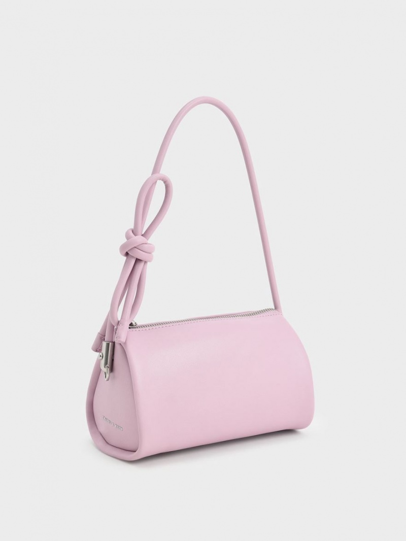 Charles And Keith Knotted Handle Shoulder Bags Pink | PHILIPPINES A354