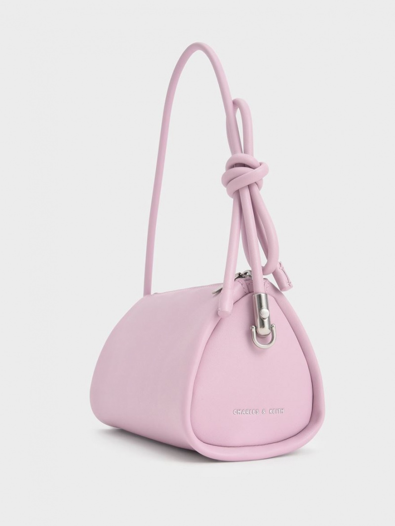 Charles And Keith Knotted Handle Shoulder Bags Pink | PHILIPPINES A354