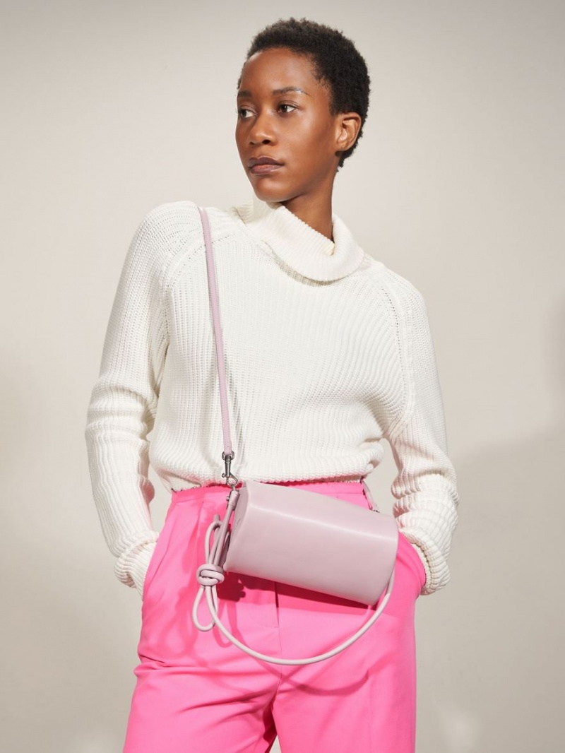 Charles And Keith Knotted Handle Shoulder Bags Pink | PHILIPPINES A354