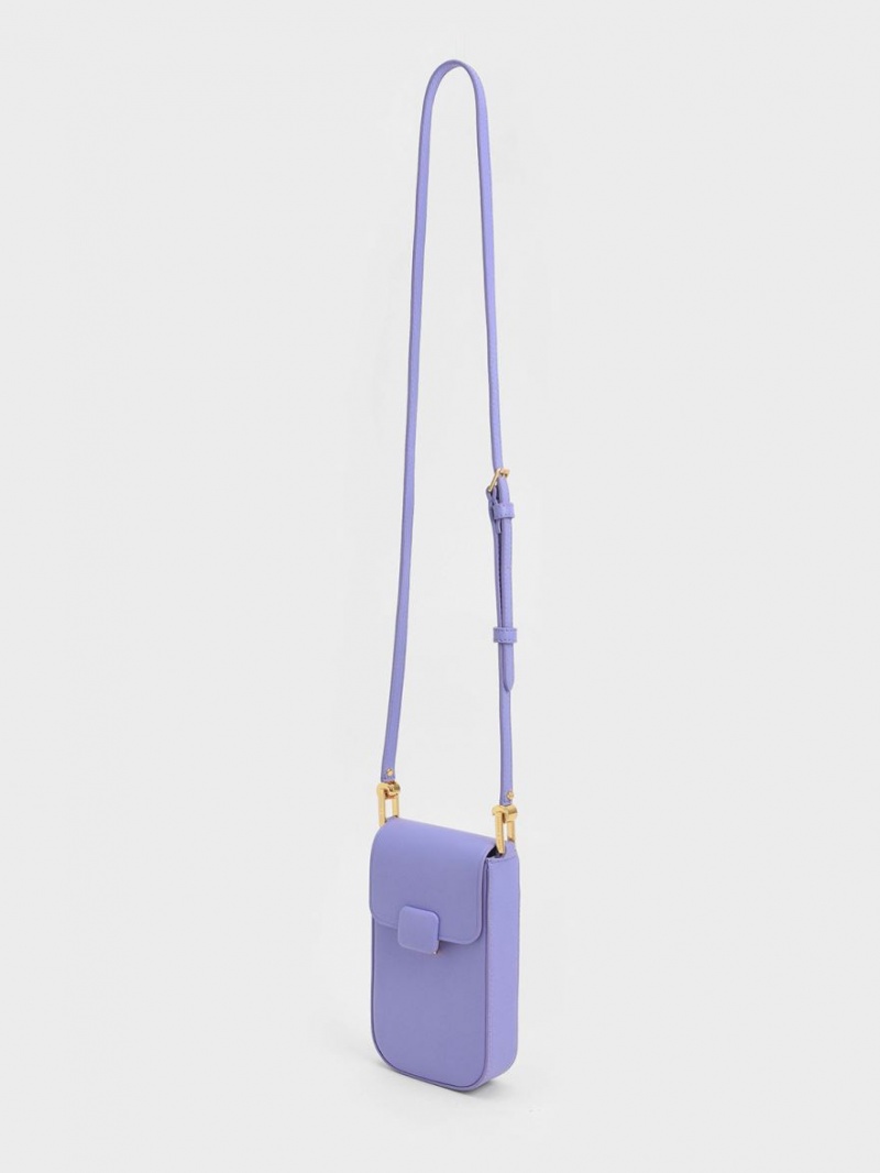 Charles And Keith Koa Elongated Wristlet Shoulder Bags Purple | PHILIPPINES F659