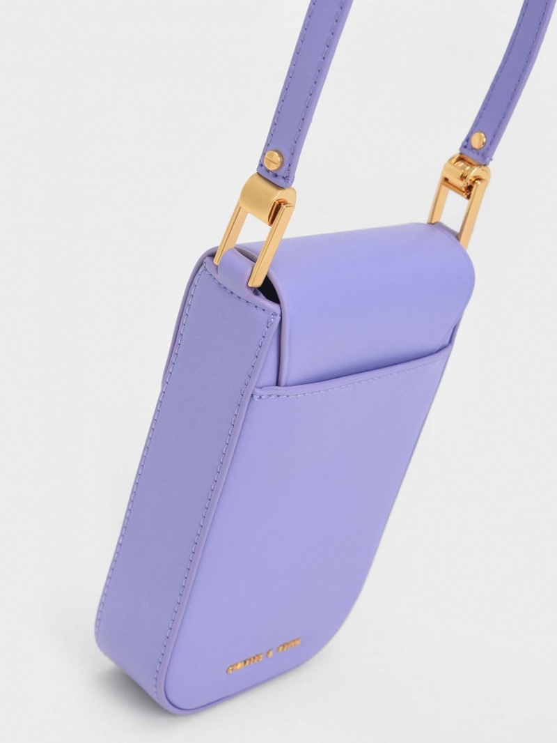 Charles And Keith Koa Elongated Wristlet Shoulder Bags Purple | PHILIPPINES F659