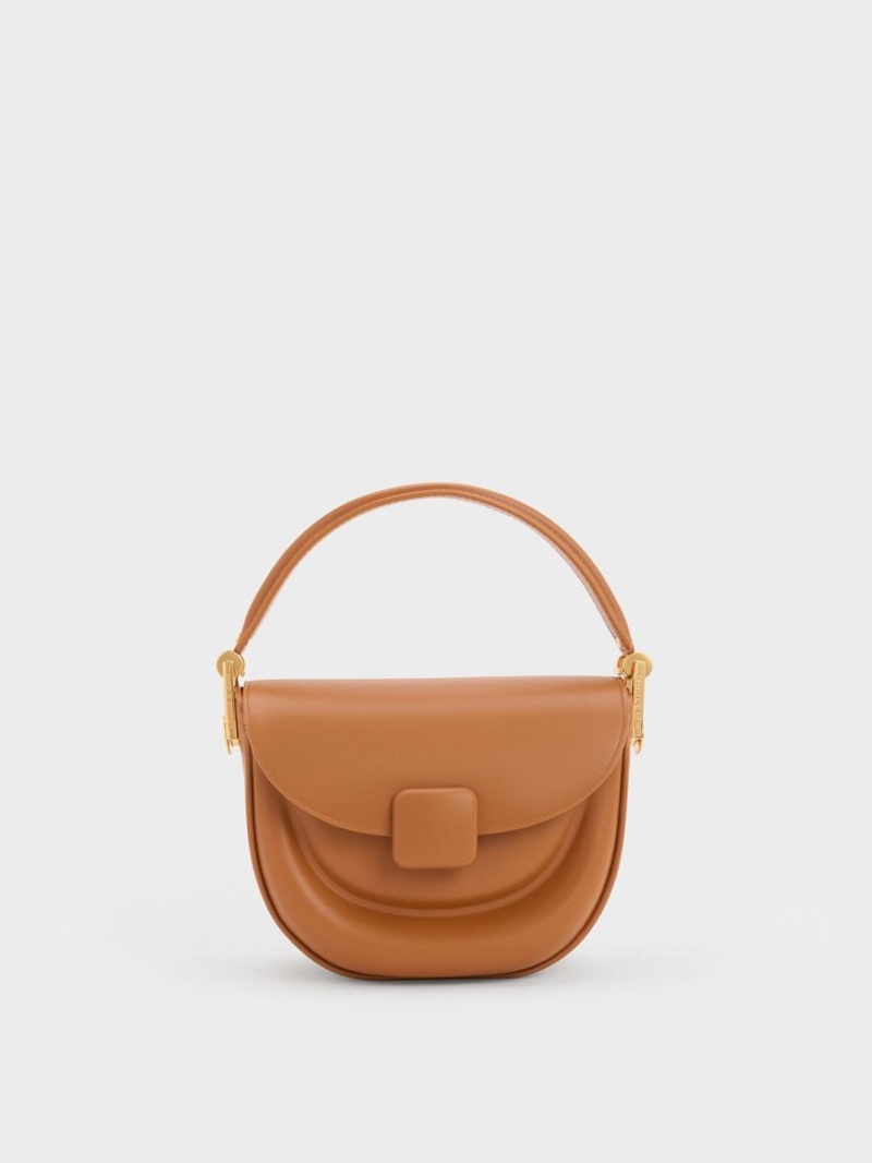 Charles And Keith Koa Half-Moon Saddle Bags Chocolate | PHILIPPINES J203