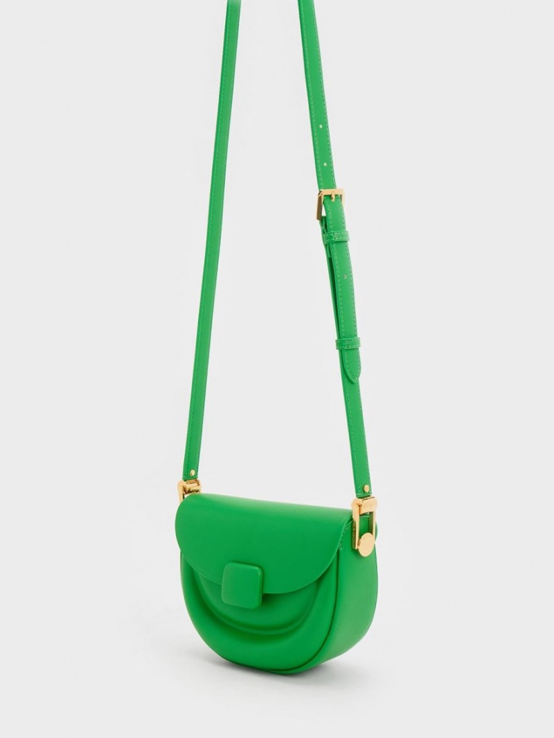 Charles And Keith Koa Half-Moon Saddle Bags Green | PHILIPPINES W096