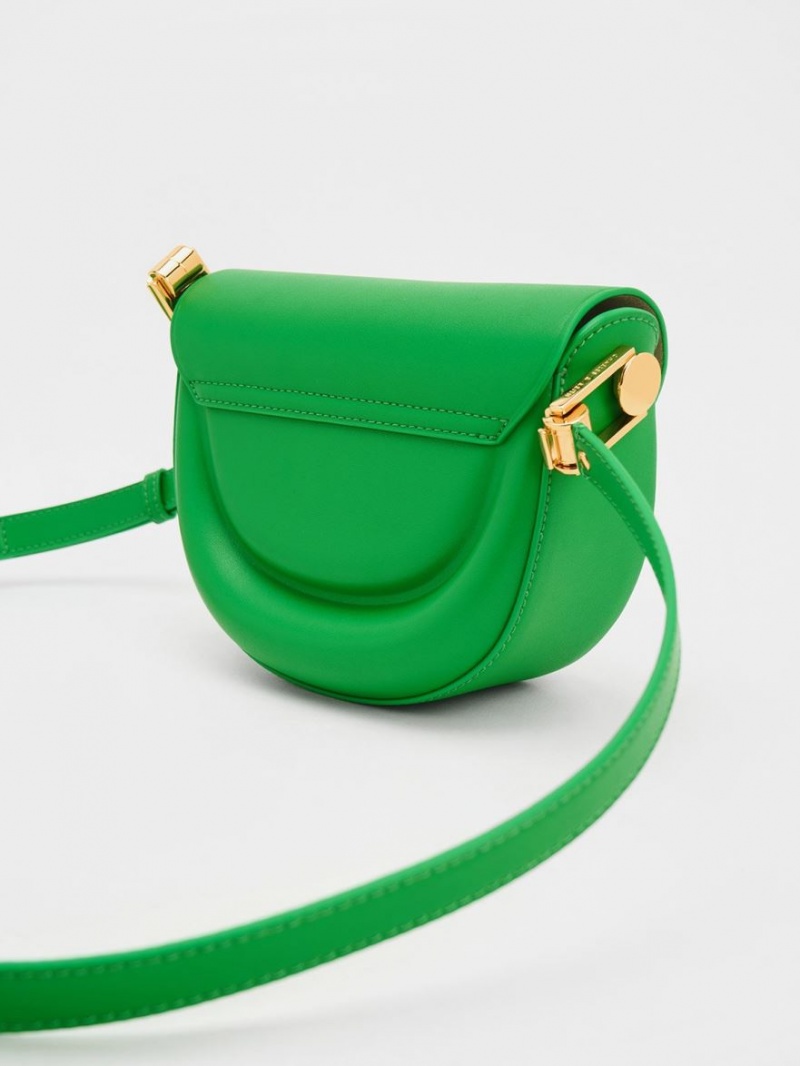 Charles And Keith Koa Half-Moon Saddle Bags Green | PHILIPPINES W096