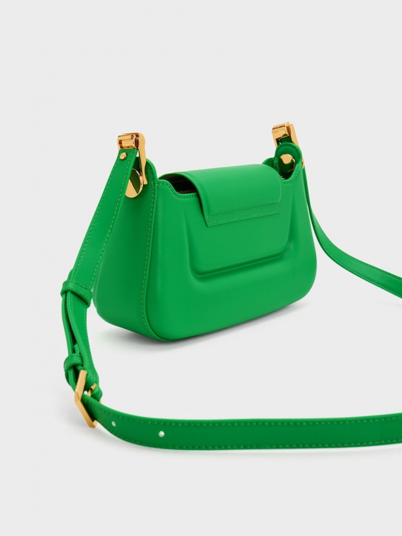 Charles And Keith Koa Push-Lock Top Handbag Green | PHILIPPINES V041