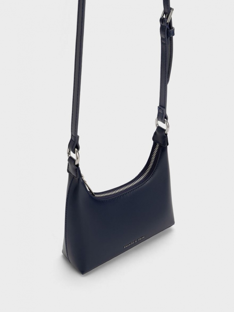 Charles And Keith Koi Chain Handle Shoulder Bags Navy | PHILIPPINES B168