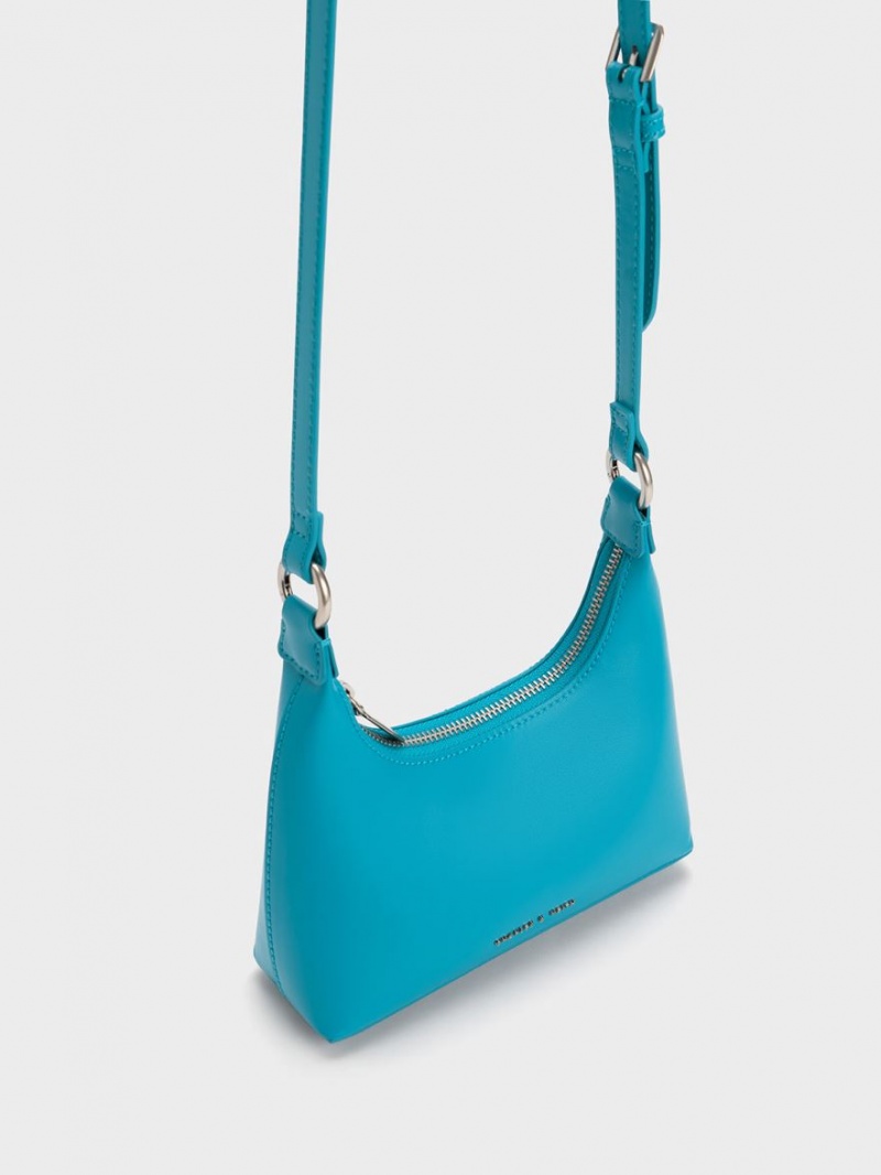 Charles And Keith Koi Chain Handle Shoulder Bags Blue | PHILIPPINES F620