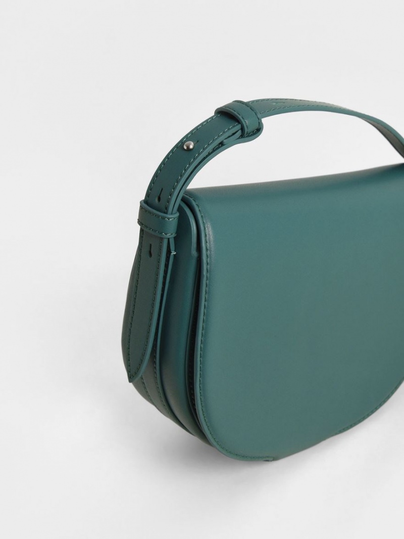 Charles And Keith Kora Saddle Crossbody Bags Green | PHILIPPINES D182