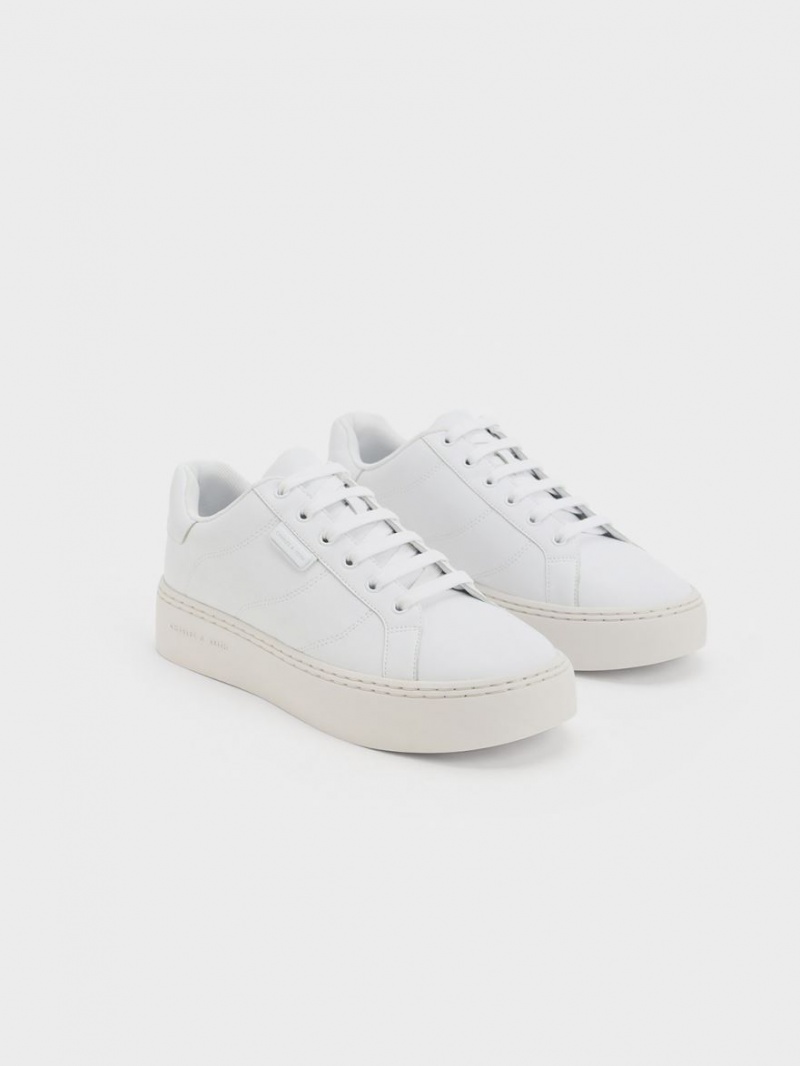 Charles And Keith Lace-Up Sneakers White | PHILIPPINES Z153