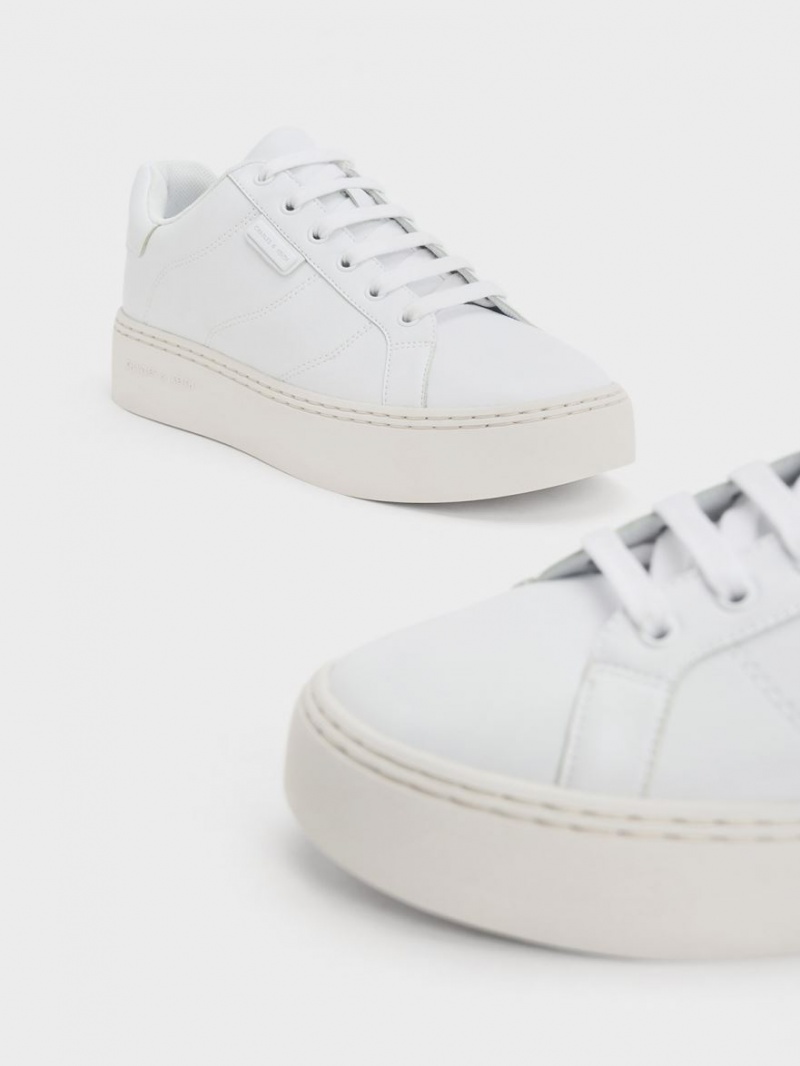 Charles And Keith Lace-Up Sneakers White | PHILIPPINES Z153