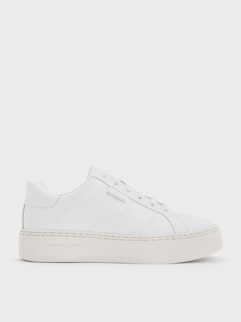 Charles And Keith Lace-Up Sneakers White | PHILIPPINES Z153