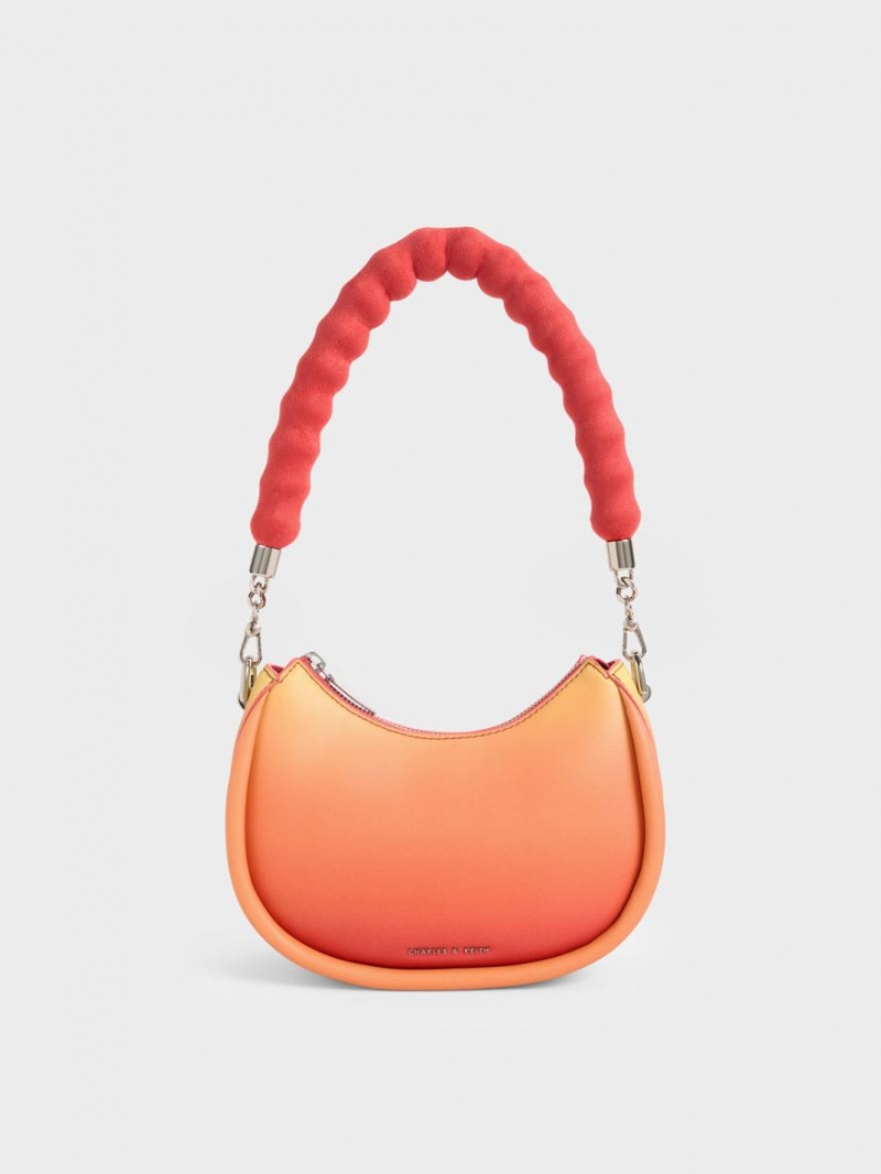 Charles And Keith Lana Curved Shoulder Bags Orange | PHILIPPINES A781