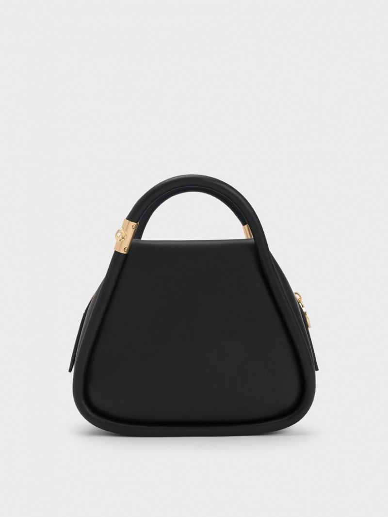 Charles And Keith Lara Geometric Tote Bags Black | PHILIPPINES M580