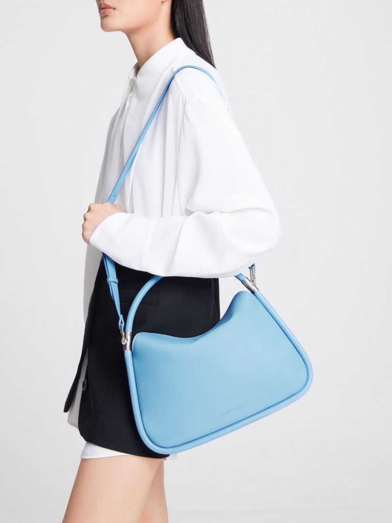 Charles And Keith Lara Hobo Bag Blue | PHILIPPINES V580