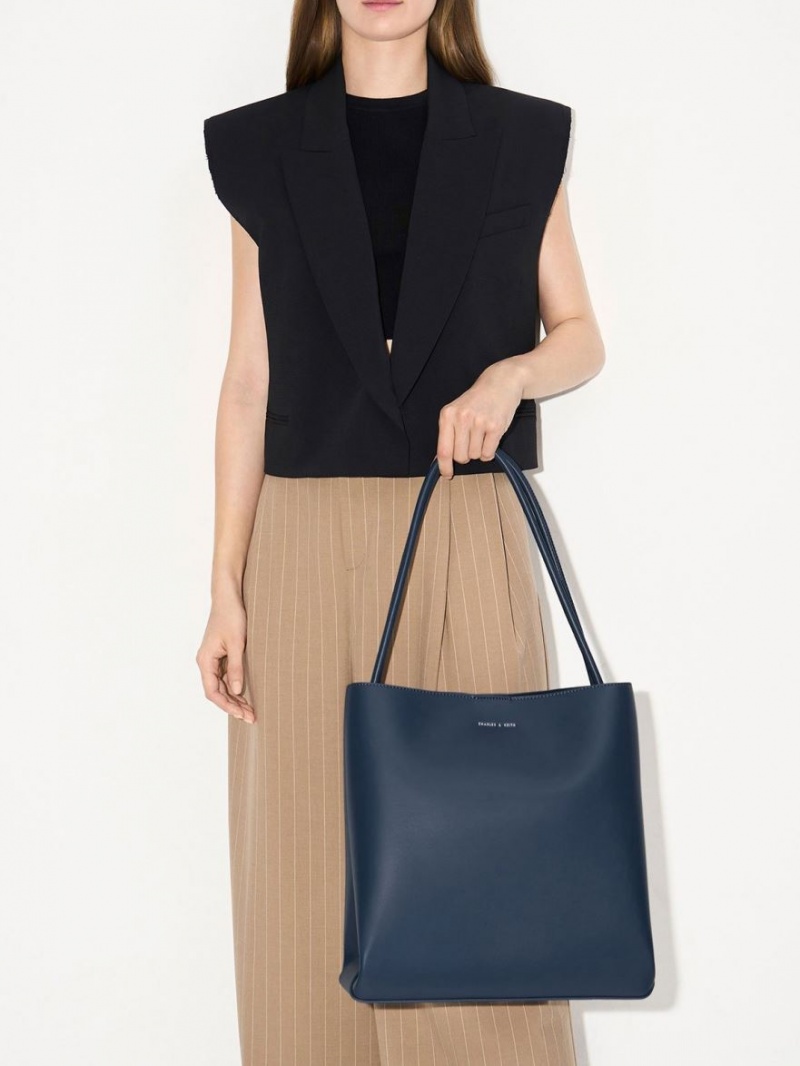 Charles And Keith Leia Tote Bags Blue | PHILIPPINES L306