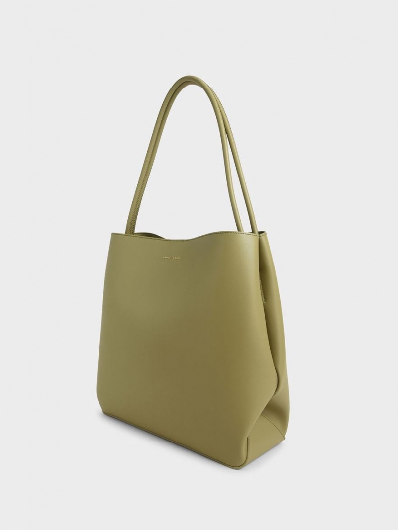 Charles And Keith Leia Tote Bags Olive | PHILIPPINES D107