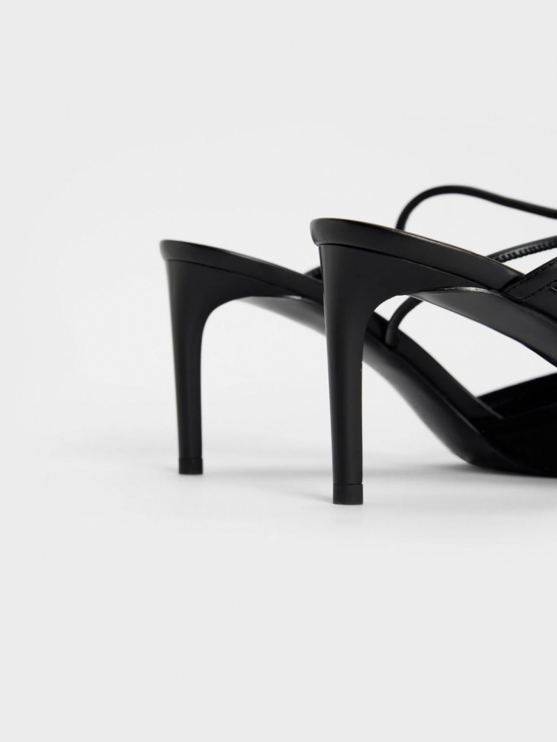 Charles And Keith Linen Asymmetric Pumps Black | PHILIPPINES D263