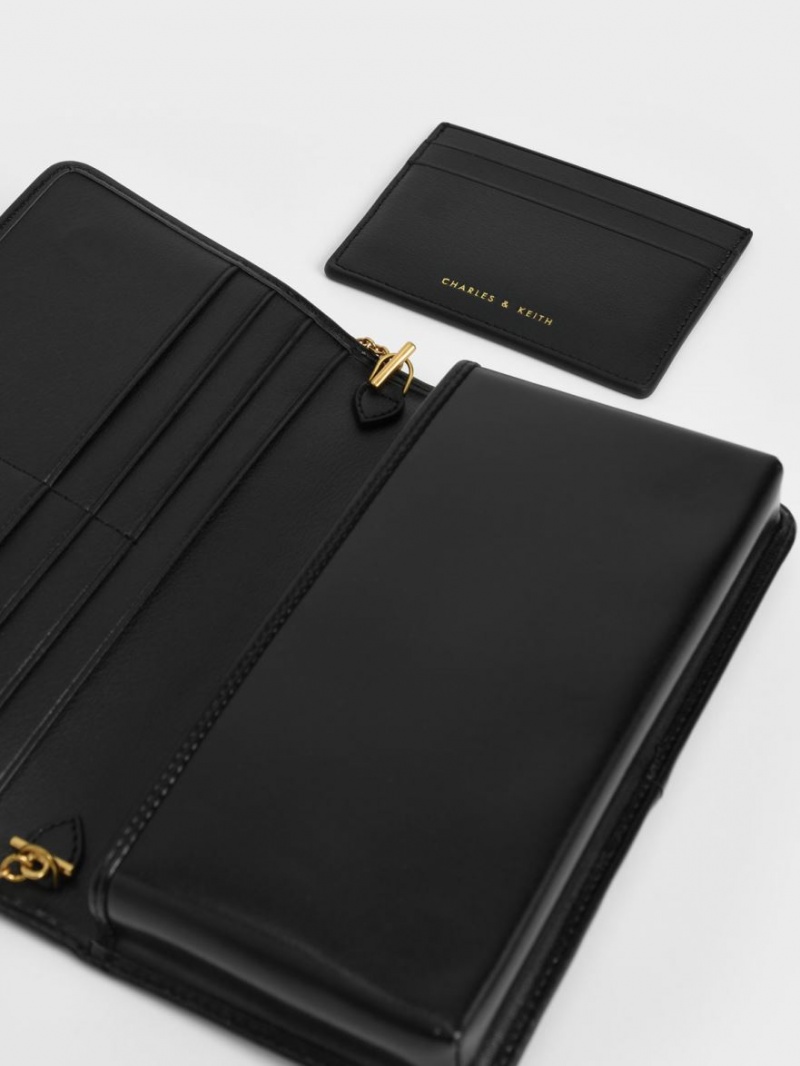 Charles And Keith Long Wallets Black | PHILIPPINES Y734