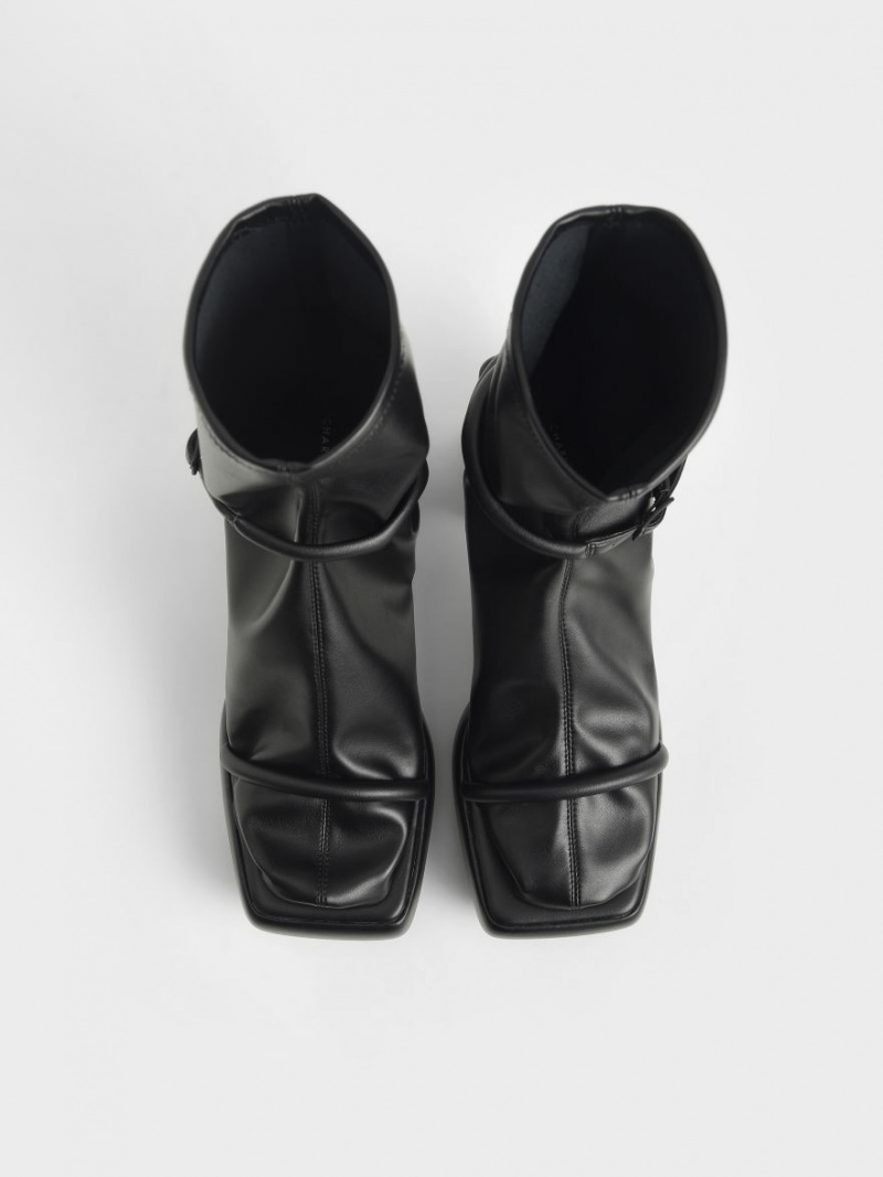 Charles And Keith Lucile Calf Platform Boots Black | PHILIPPINES A384