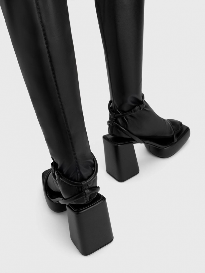 Charles And Keith Lucile Thigh High Boots Black | PHILIPPINES L457