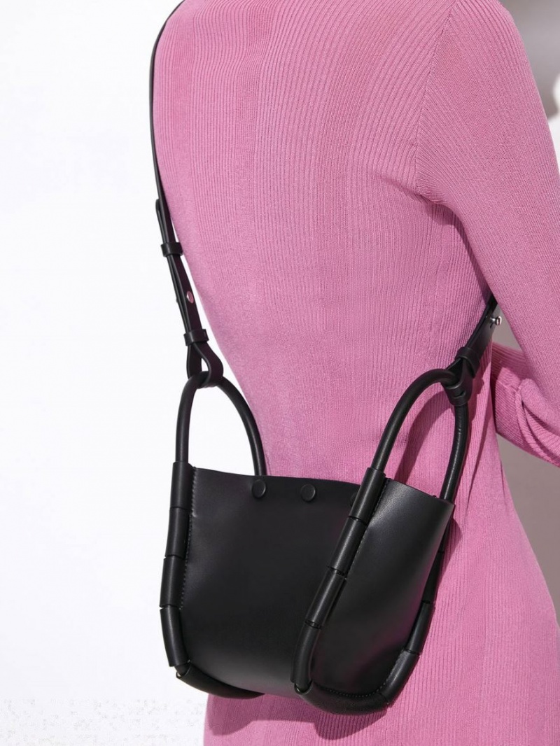 Charles And Keith Machina Bucket Bags Black | PHILIPPINES Y951