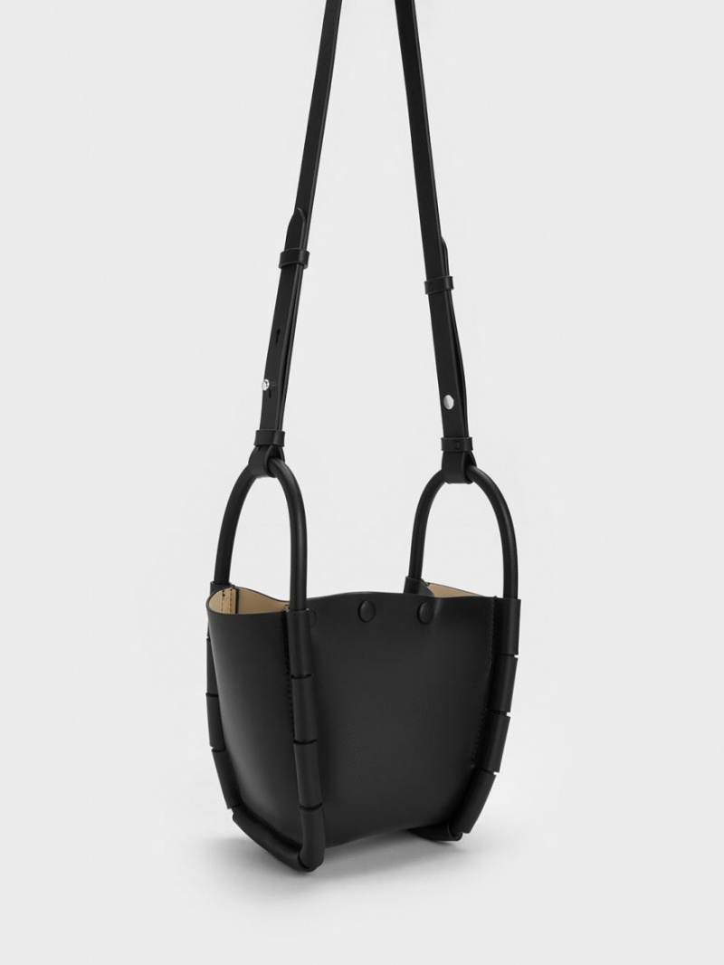 Charles And Keith Machina Bucket Bags Black | PHILIPPINES Y951