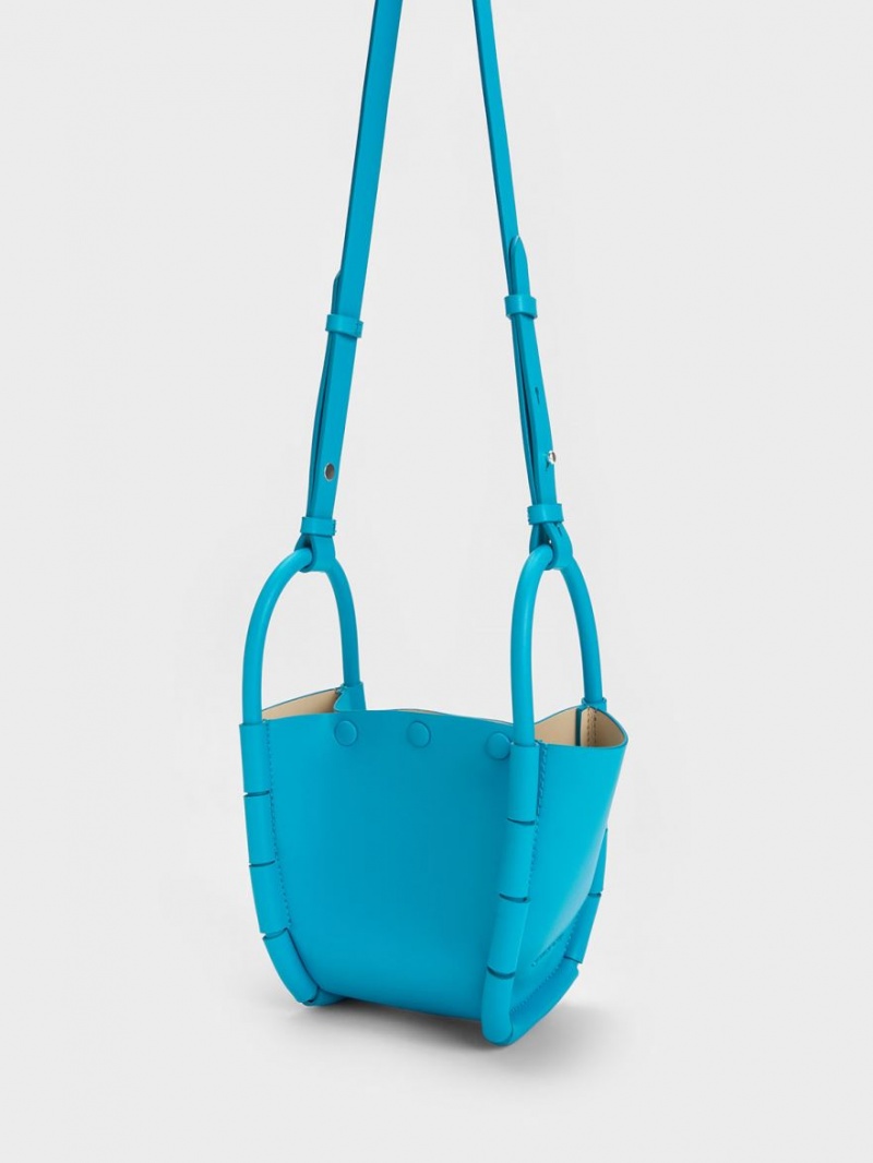 Charles And Keith Machina Bucket Bags Turquoise | PHILIPPINES L423