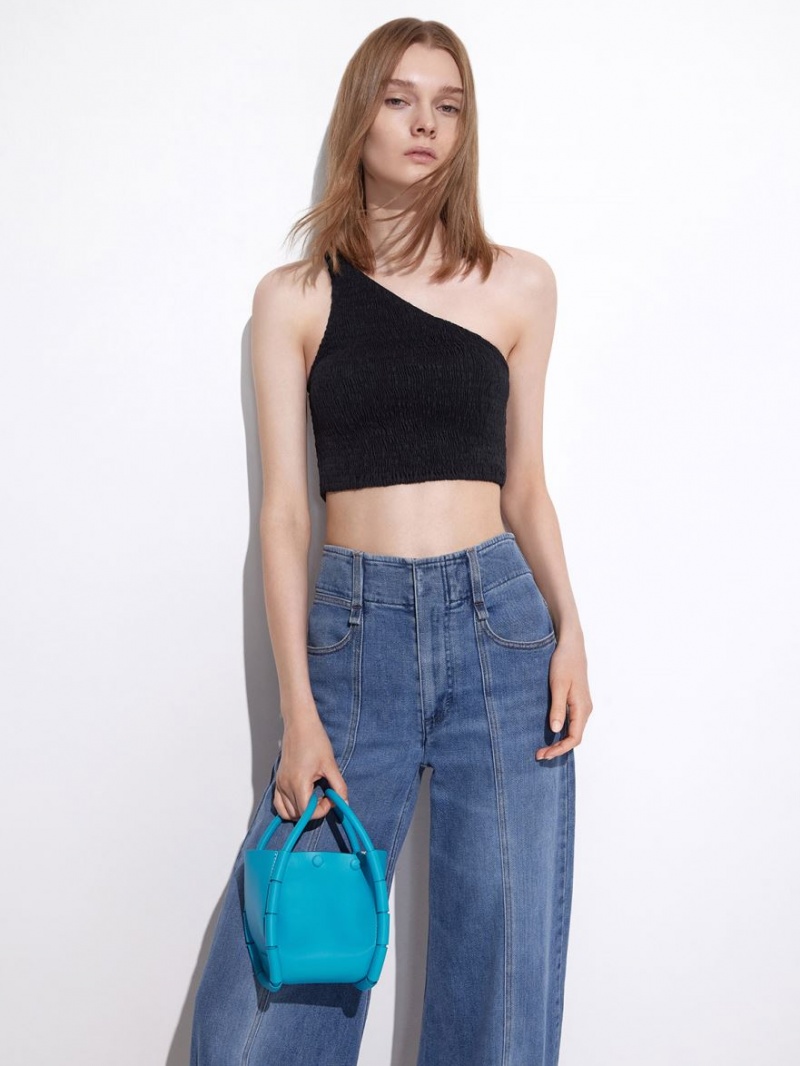 Charles And Keith Machina Bucket Bags Turquoise | PHILIPPINES L423