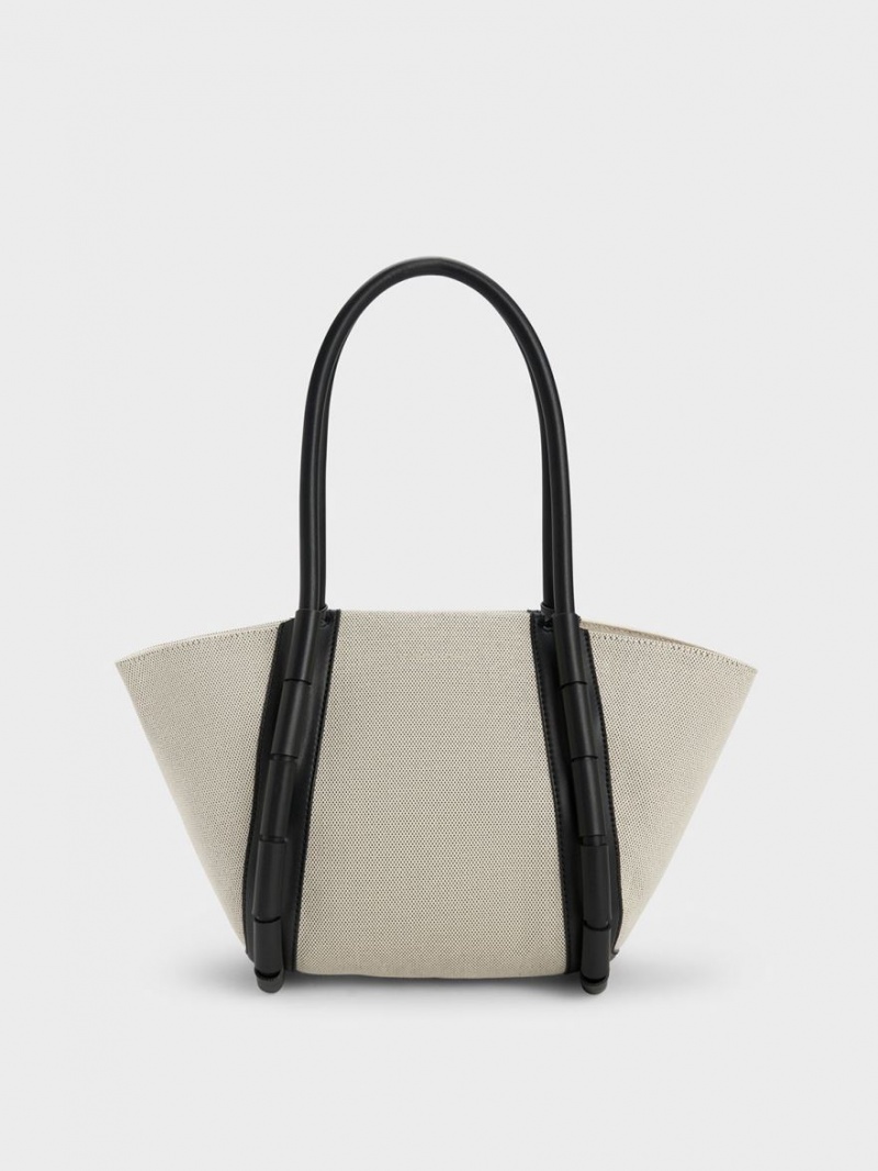 Charles And Keith Machina Canvas Tote Bags Mint | PHILIPPINES N236