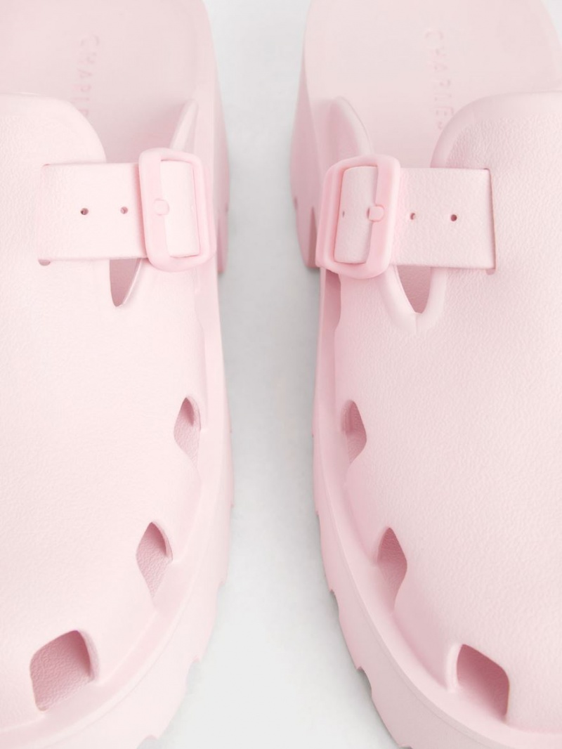 Charles And Keith Mae Buckled Platform Mules Light Pink | PHILIPPINES B905