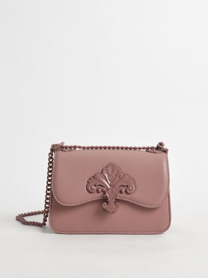 Charles And Keith Meriah Chain Strap Crossbody Bags Purple | PHILIPPINES P385