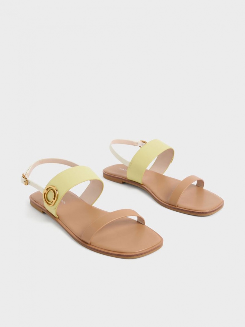 Charles And Keith Metallic Accent Back Strap Sandals Multicolor | PHILIPPINES Y830