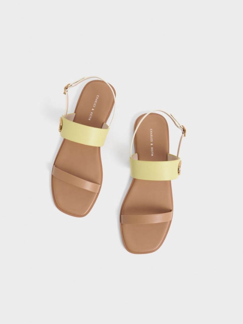 Charles And Keith Metallic Accent Back Strap Sandals Multicolor | PHILIPPINES Y830