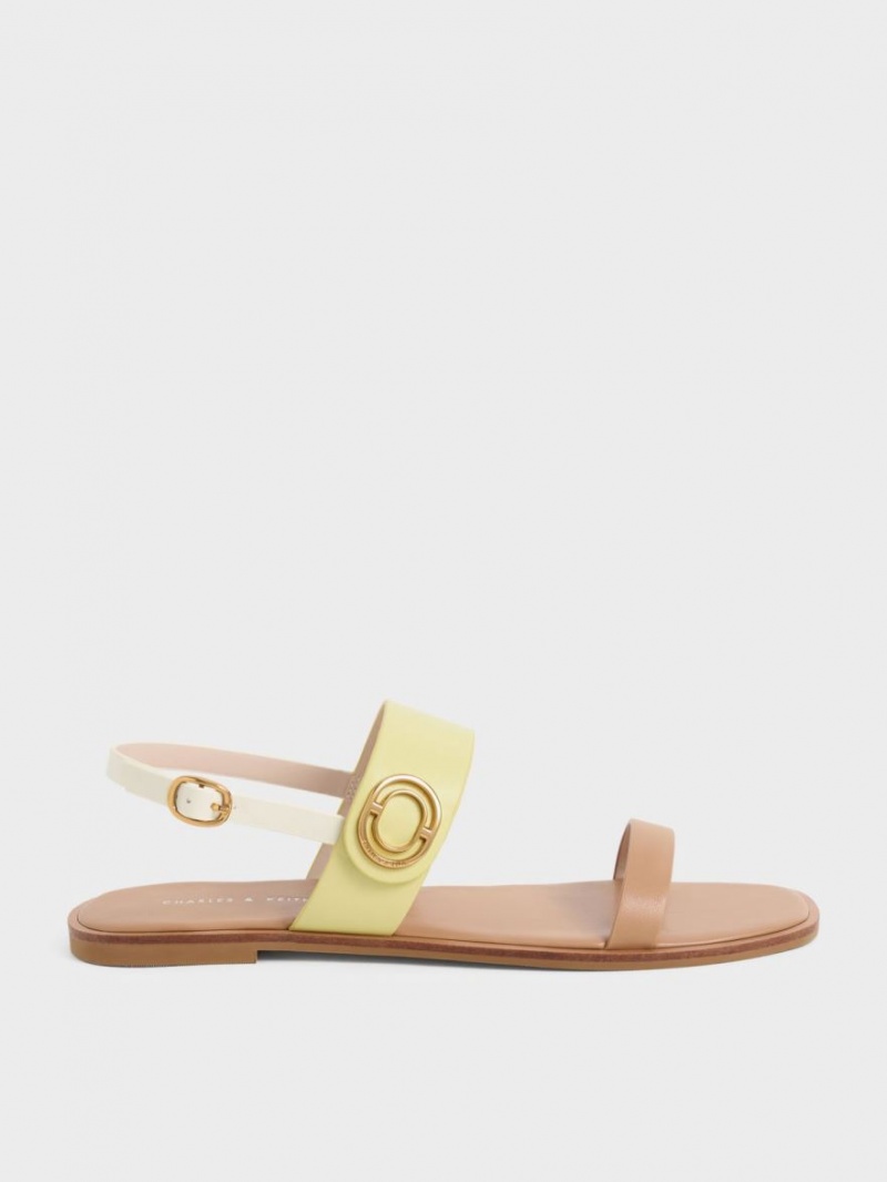 Charles And Keith Metallic Accent Back Strap Sandals Multicolor | PHILIPPINES Y830