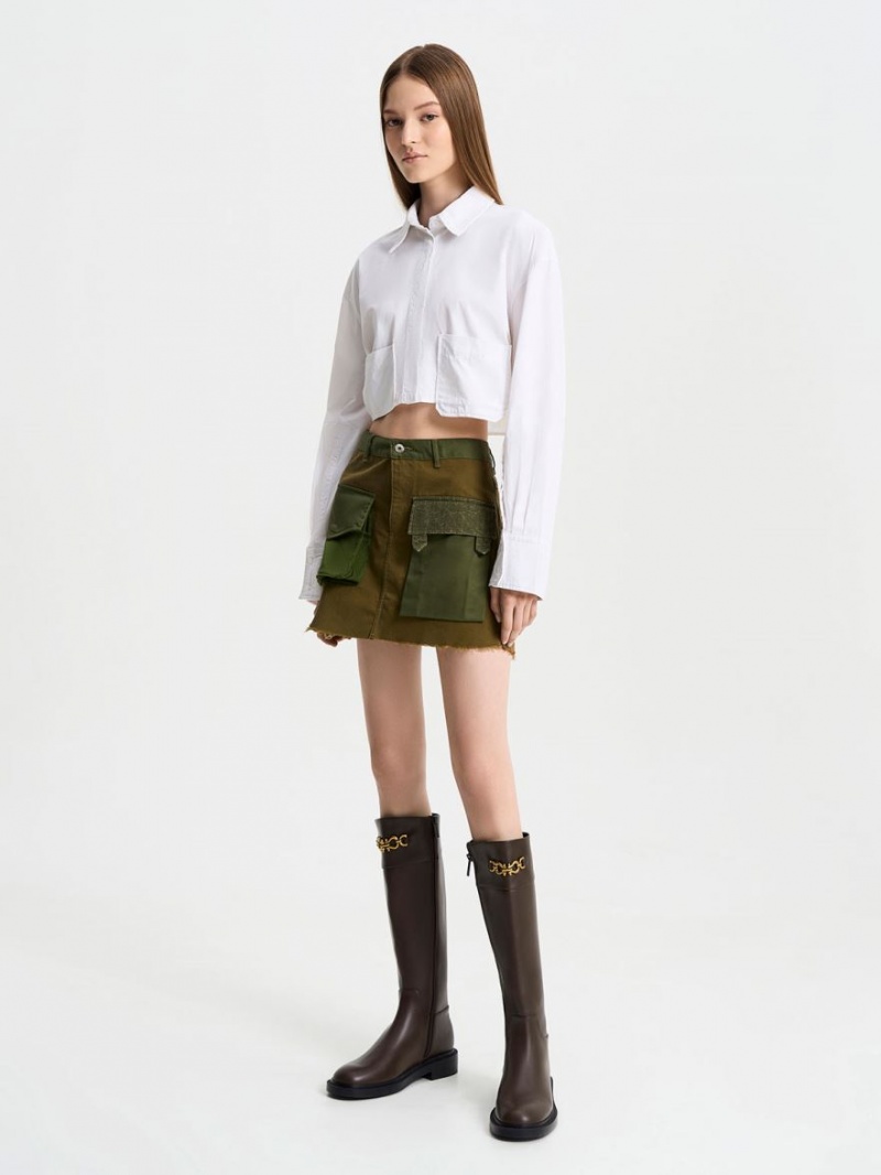 Charles And Keith Metallic Chain Accent Knee-high Boots Dark Brown | PHILIPPINES L840