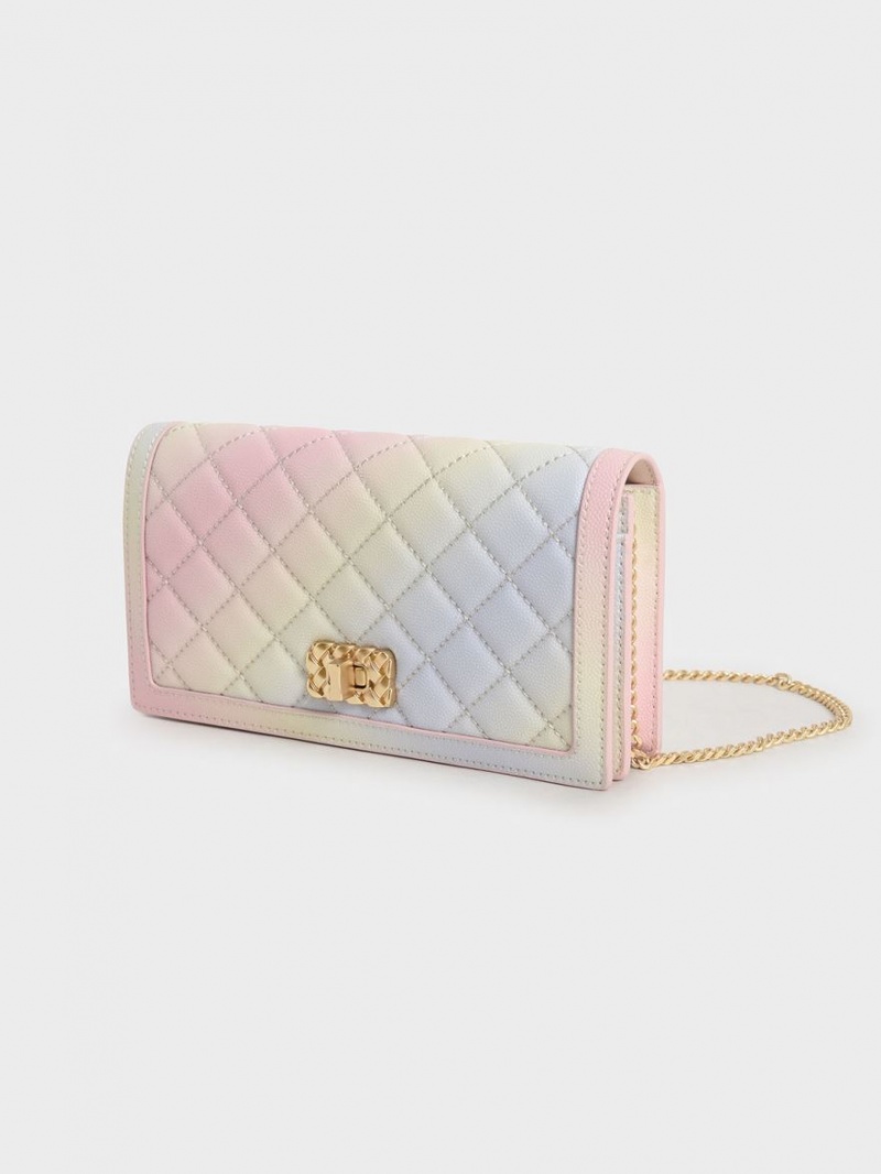 Charles And Keith Micaela Quilted Long Wallets Multicolor | PHILIPPINES I145