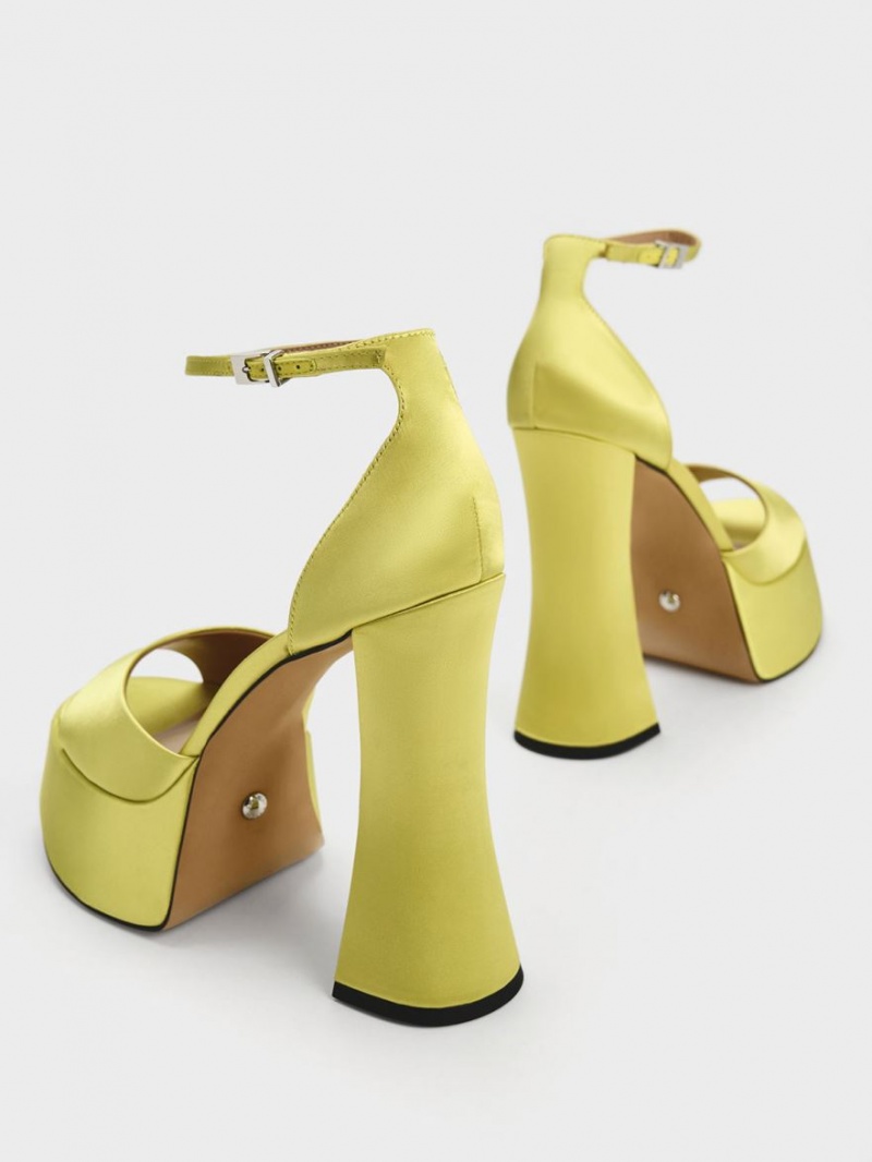 Charles And Keith Michelle Recycled Polyester Platform Sandals Light Green | PHILIPPINES D792