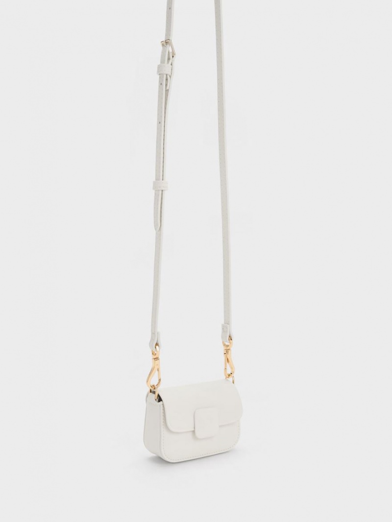 Charles And Keith Micro Koa Crossbody Bags Cream | PHILIPPINES Q308