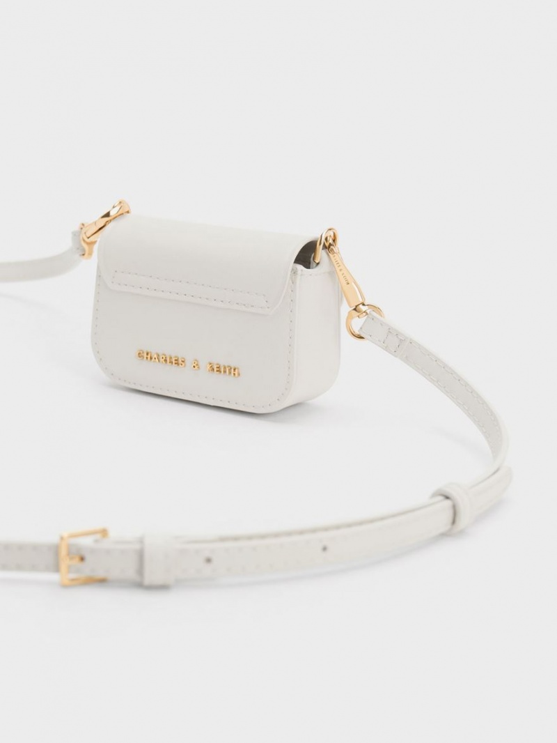 Charles And Keith Micro Koa Crossbody Bags Cream | PHILIPPINES Q308