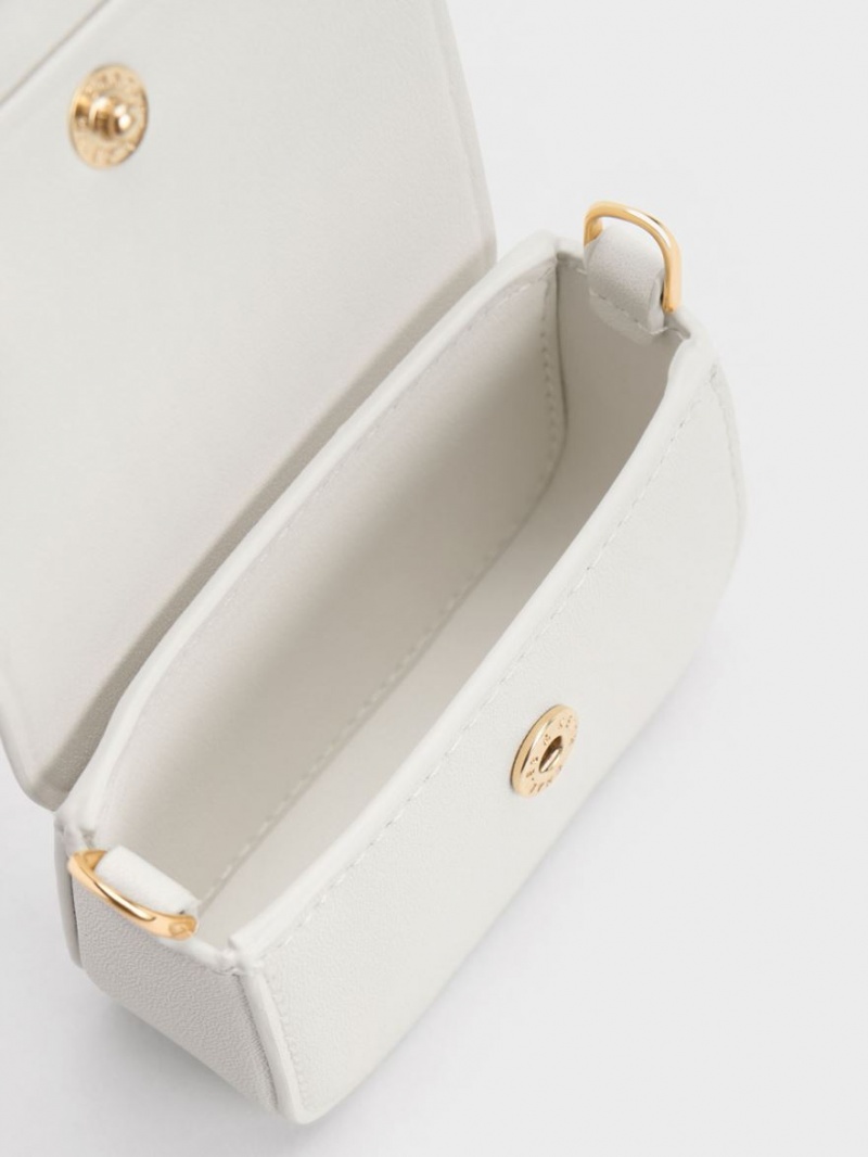 Charles And Keith Micro Koa Crossbody Bags Cream | PHILIPPINES Q308