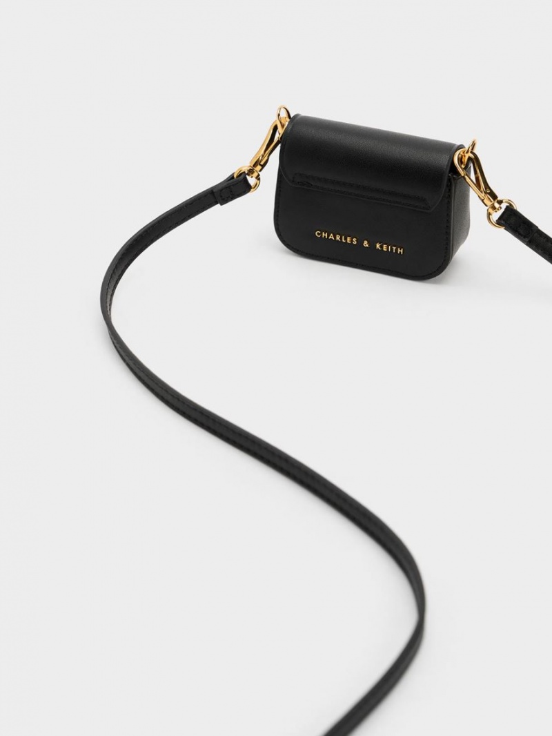 Charles And Keith Micro Koa Square Push-Lock Mini Bag Black | PHILIPPINES B104