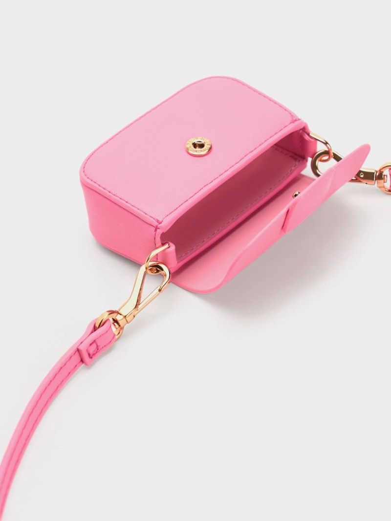 Charles And Keith Micro Koa Square Push-Lock Mini Bag Pink | PHILIPPINES M167