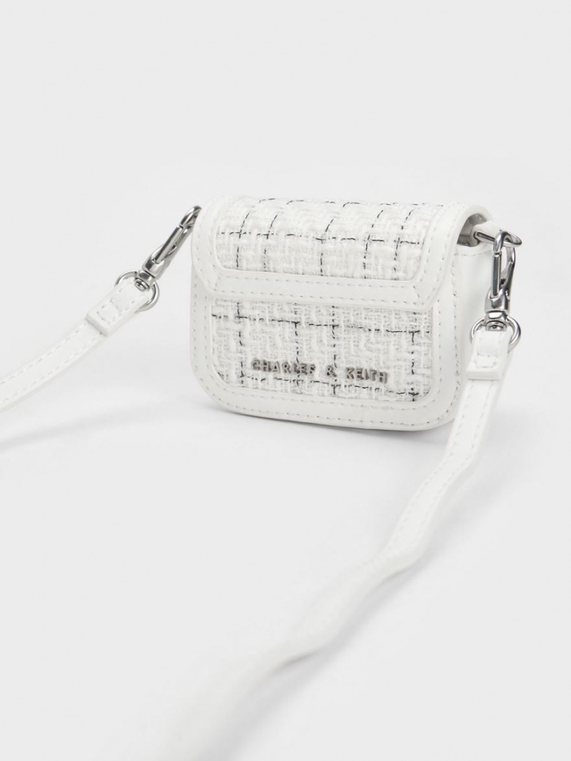 Charles And Keith Micro Koa Tweed Crossbody Bags Cream | PHILIPPINES B759