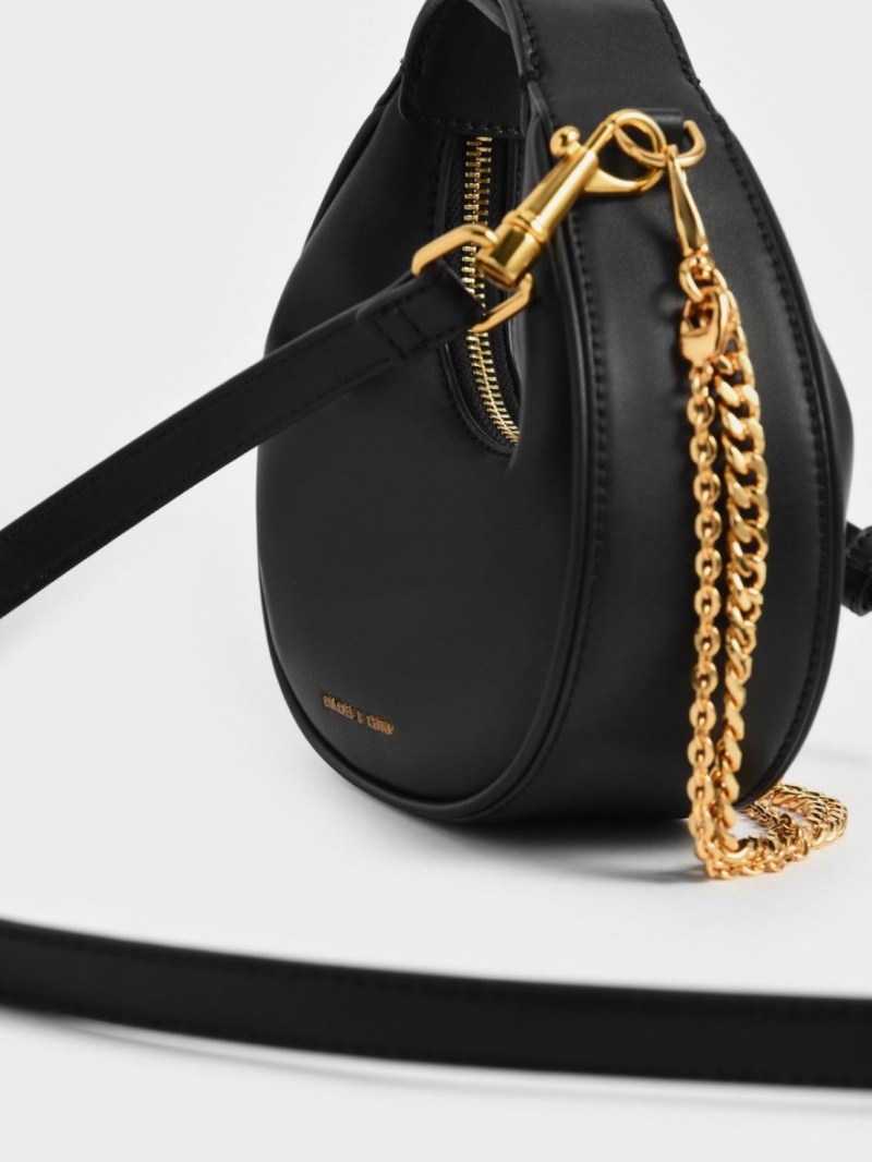 Charles And Keith Mini Crescent Hobo Bag Black | PHILIPPINES O935