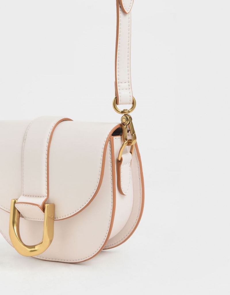 Charles And Keith Mini Gabine Saddle Bags Pink | PHILIPPINES C702