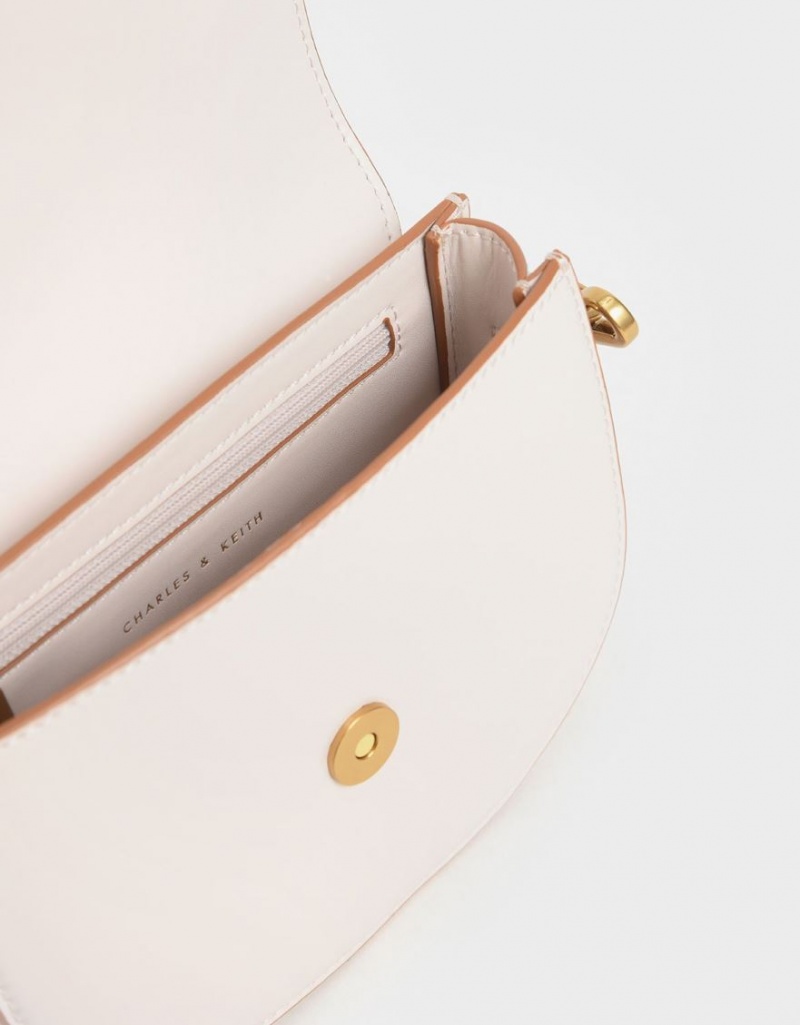 Charles And Keith Mini Gabine Saddle Bags Pink | PHILIPPINES C702