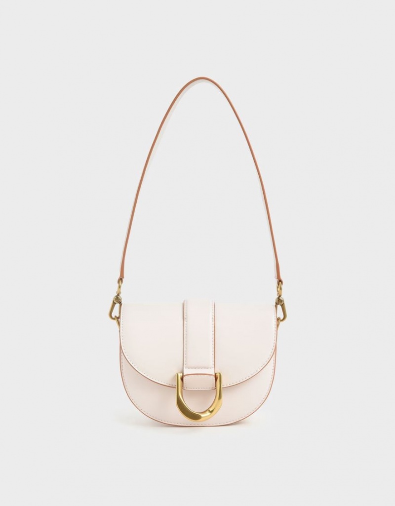 Charles And Keith Mini Gabine Saddle Bags Pink | PHILIPPINES C702