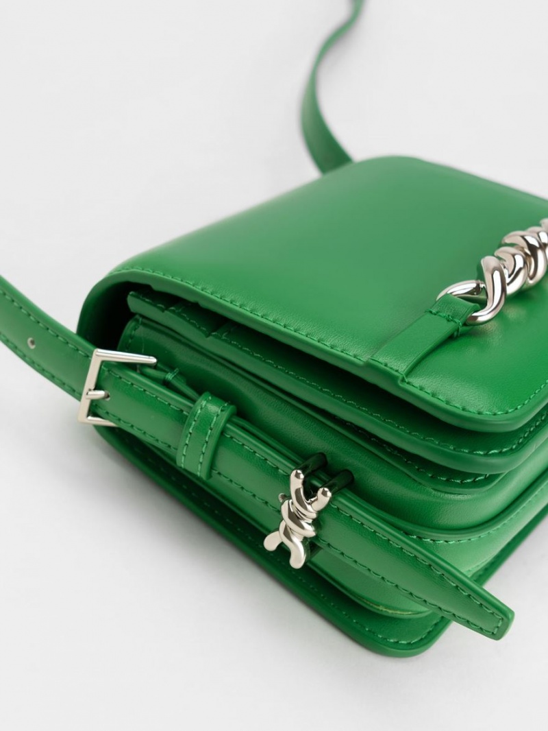 Charles And Keith Mini Henrietta Shoulder Bags Green | PHILIPPINES Q069